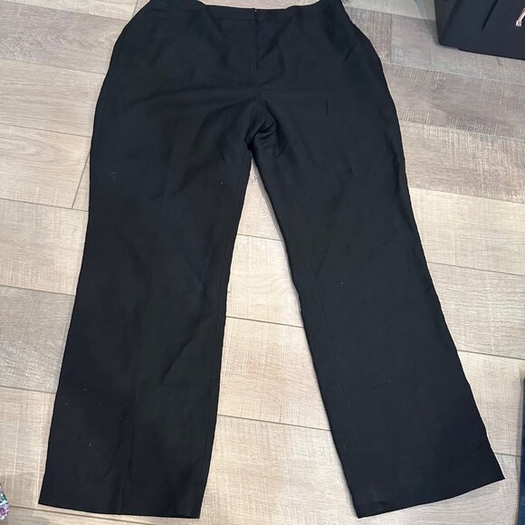 KATE HILL WOMAN BLACK LINEN PANTS 18W NEW